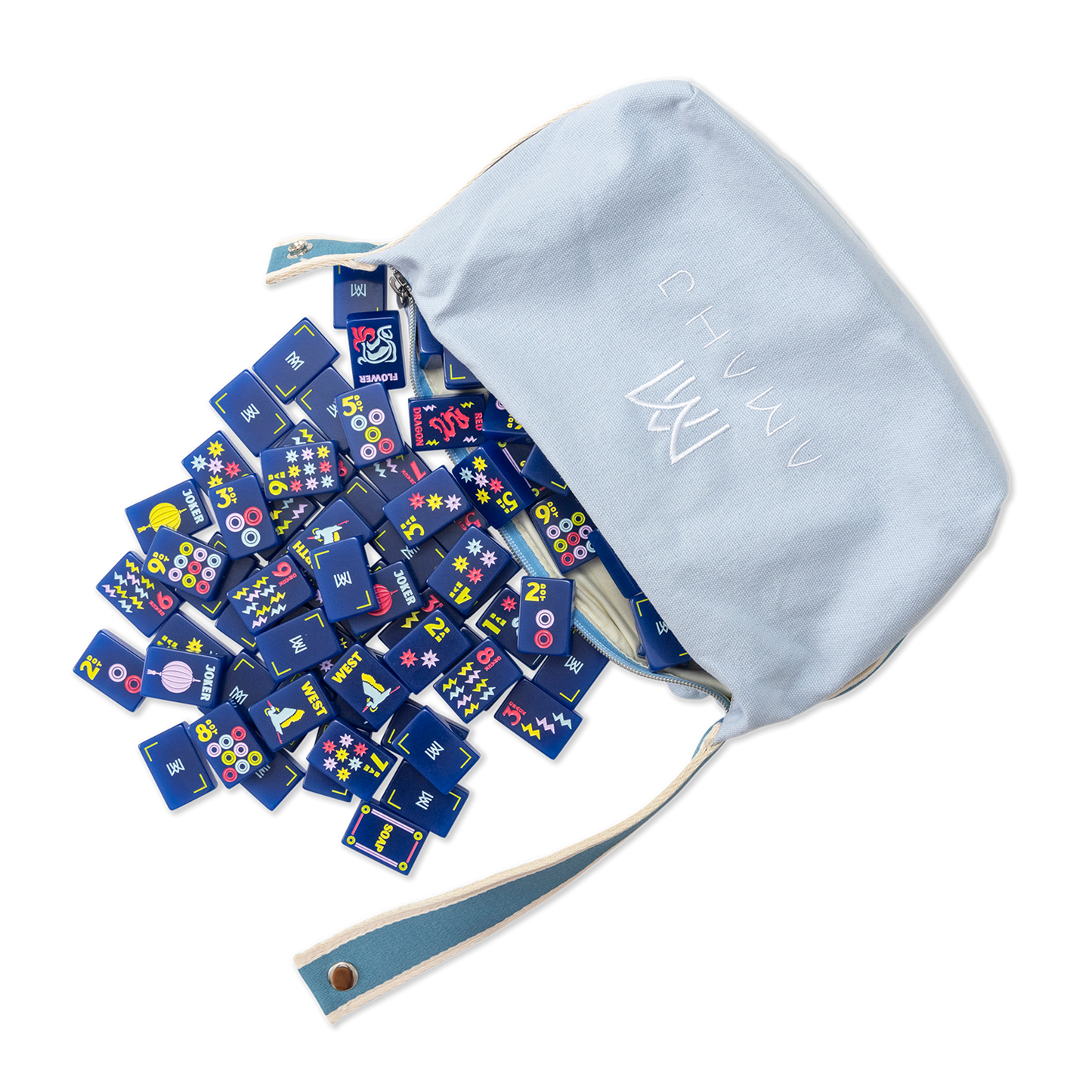 Amahj Line - Signature Engraved Tile Set- Navy