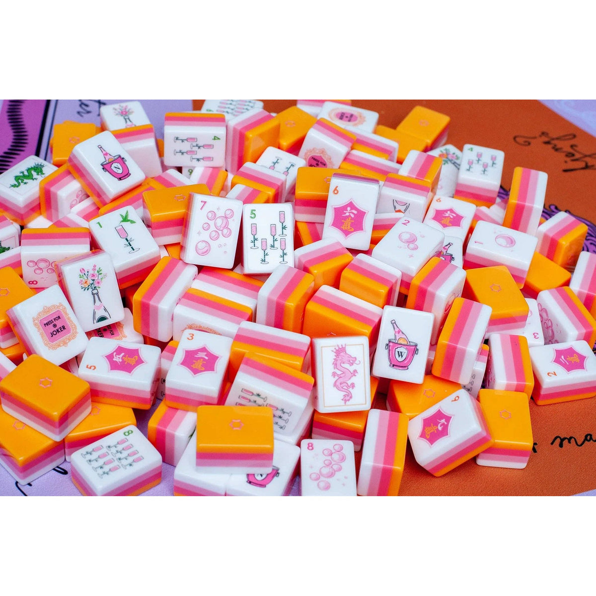 Bams & Bubbly Mahjong Tiles - Champagne