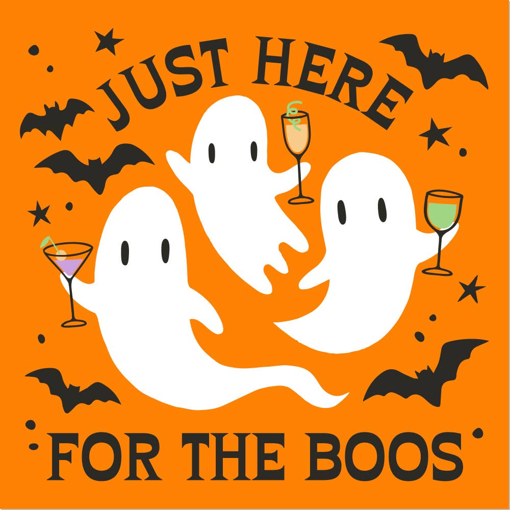 Here For The Boos | Halloween Cocktail Napkins