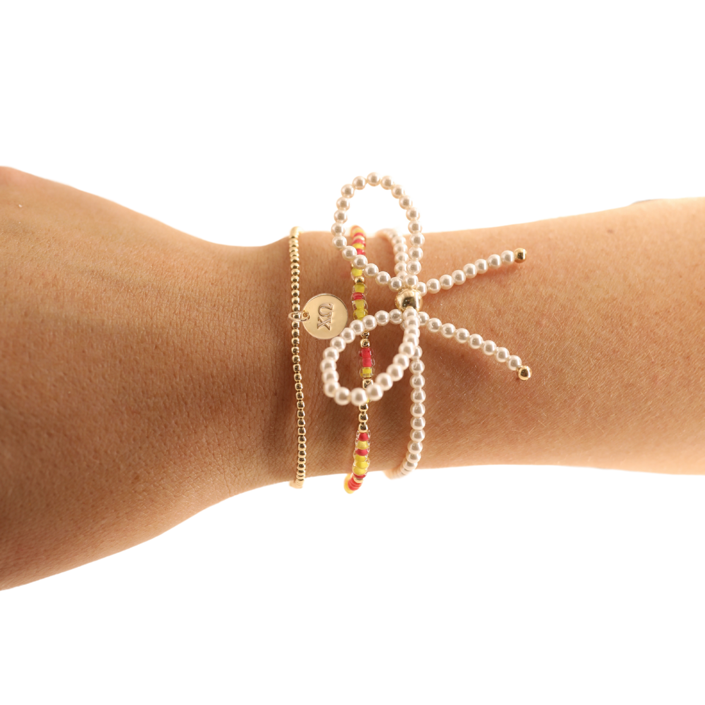 Beaded Blondes - Chi Omega Charm Bracelet: Standard 6.75 inch