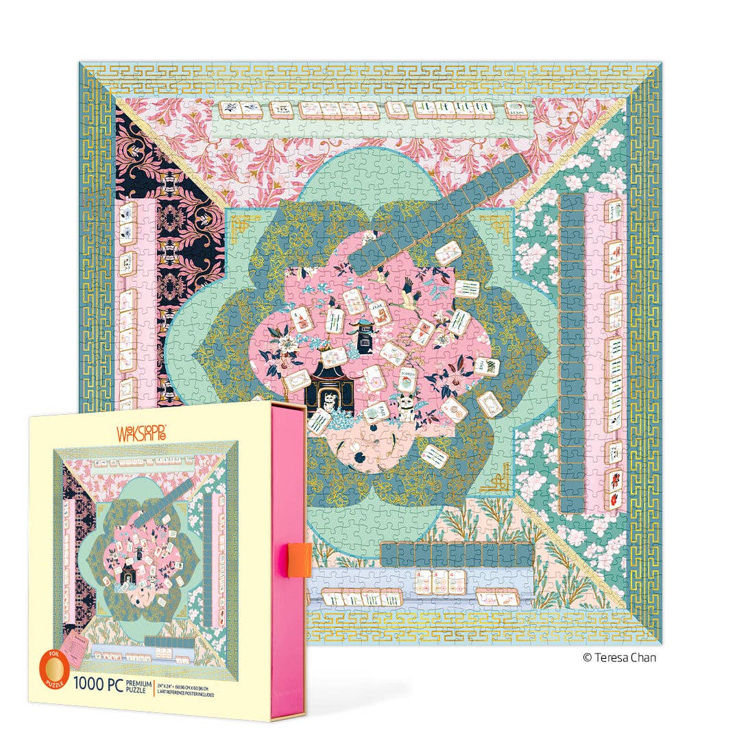 WerkShoppe - Let's Play Mahjong 1000 Piece Puzzle, Mother's Day Gift