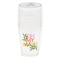 Mahj Gold Foil Frost Cups - Oh My Mahj: 16 oz, (set of 8)