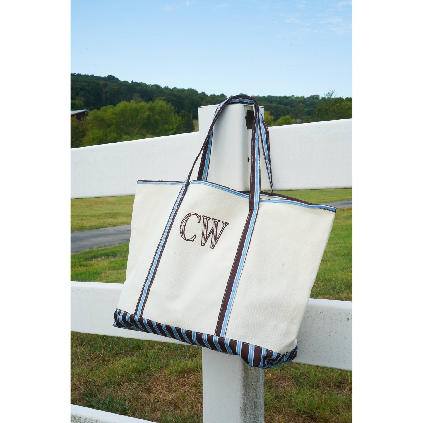 Standard Canvas Tote - Fall Collection | Customizable: Chocolate Stripes - KENZKUSTOMZ