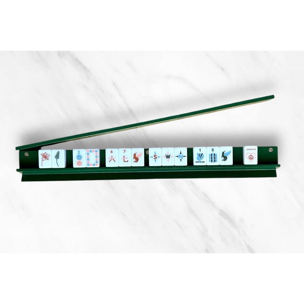 Peace Love Mahjong - Mahjong Racks & Pushers (Set of 4): Dark Green