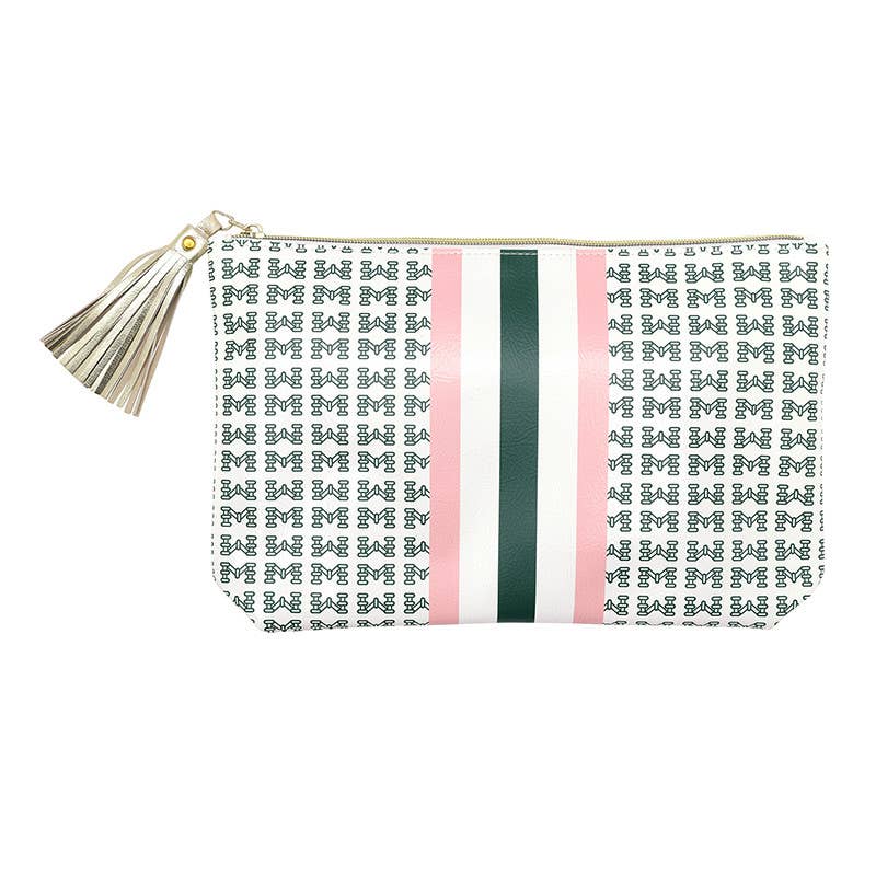 Santa Barbara Design - Green and Pink Oil Cloth Pouch - Tiles