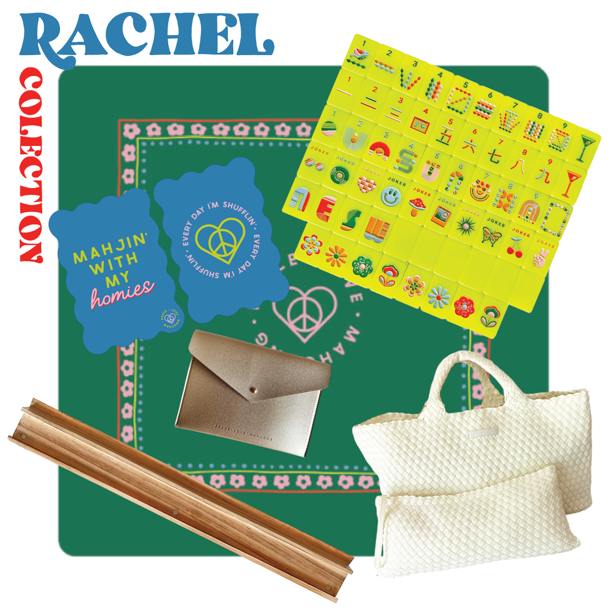 Peace Love Mahjong - Mod Tiles - Chartreuse: Chartreuse