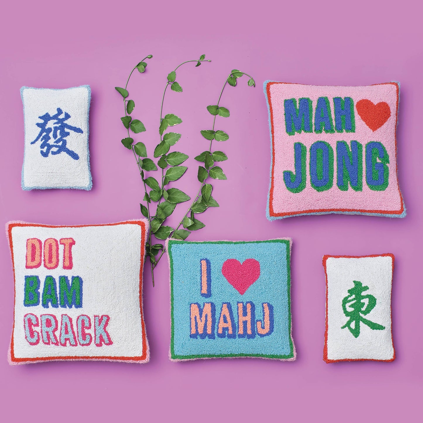 Peking Handicraft - Dot Bam Crack Hook Pillow -