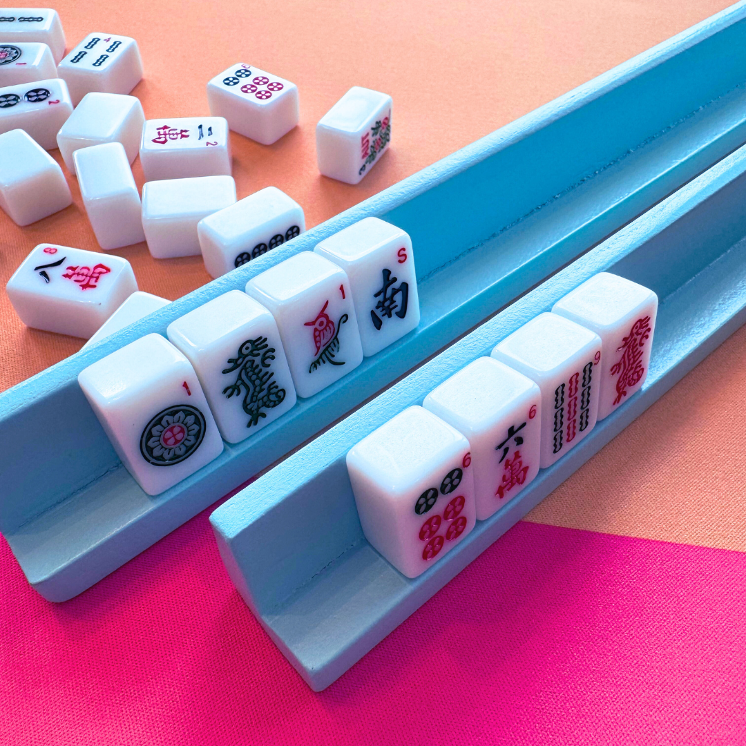 My Fair Mahjong - MINI MAHJONG MAT  | Cobalt Center-Blue Scallop