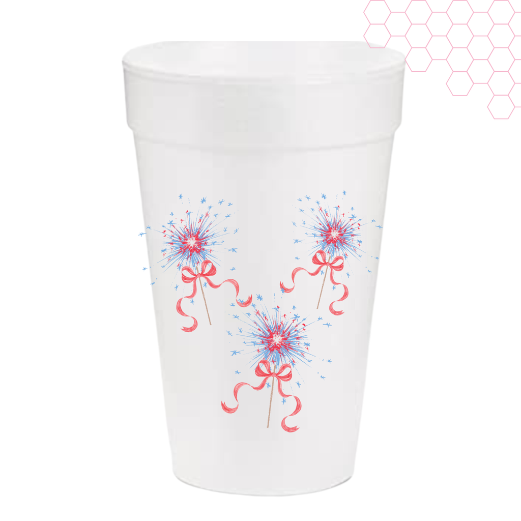 Grand Millennial Red White and Blue Styrofoam Cup | Set of 10