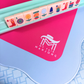 My Fair Mahjong -Pink Center- Blue Scallop Mahjong Mat