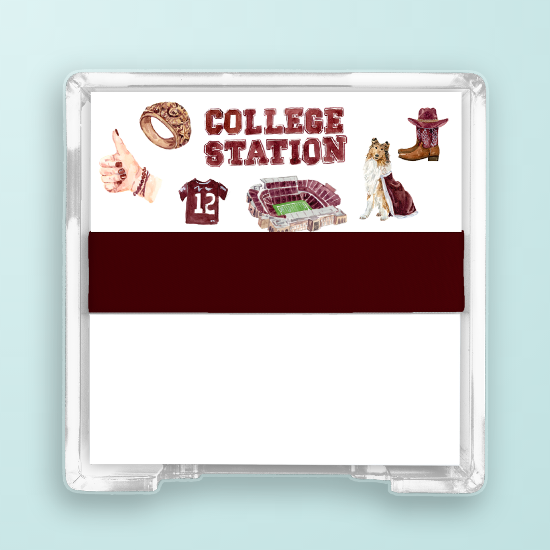 College Station Notepad with Acrylic Holder