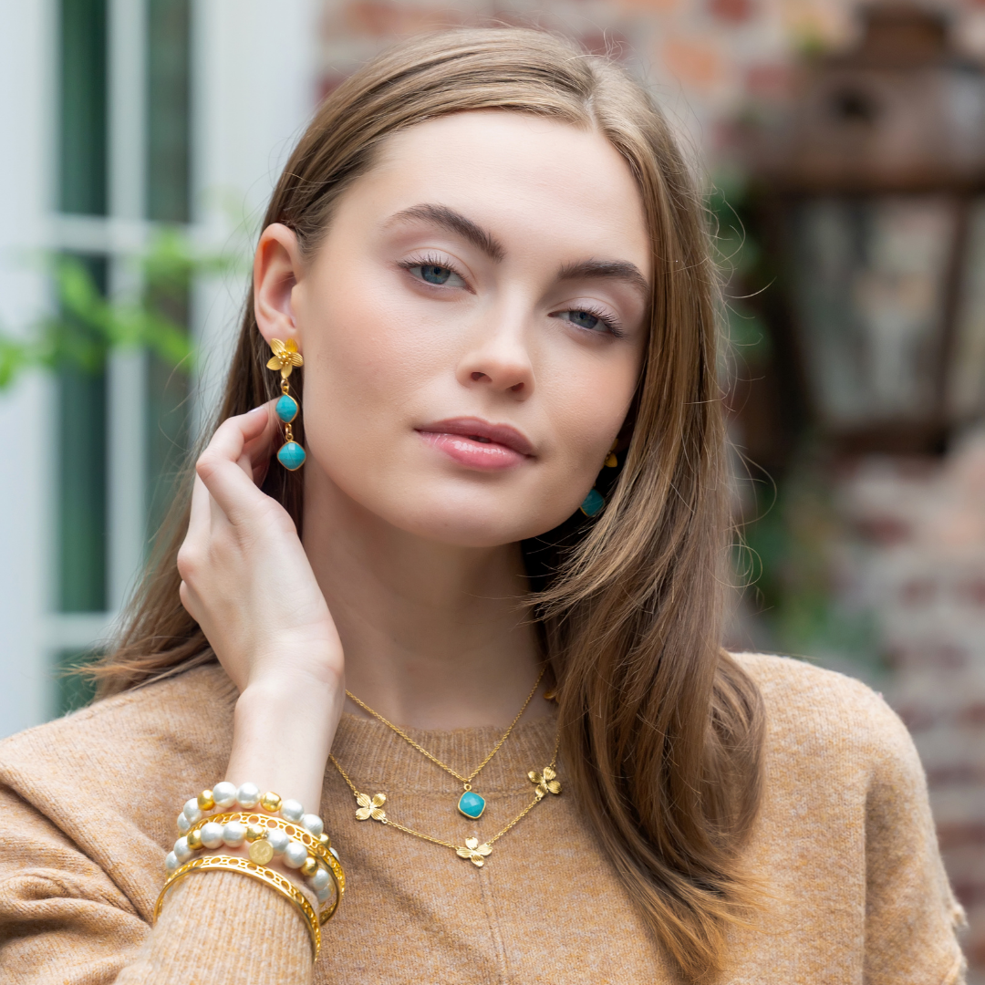 Olivia Cotton Pearl & Multi Gold Bracelet (10mm)