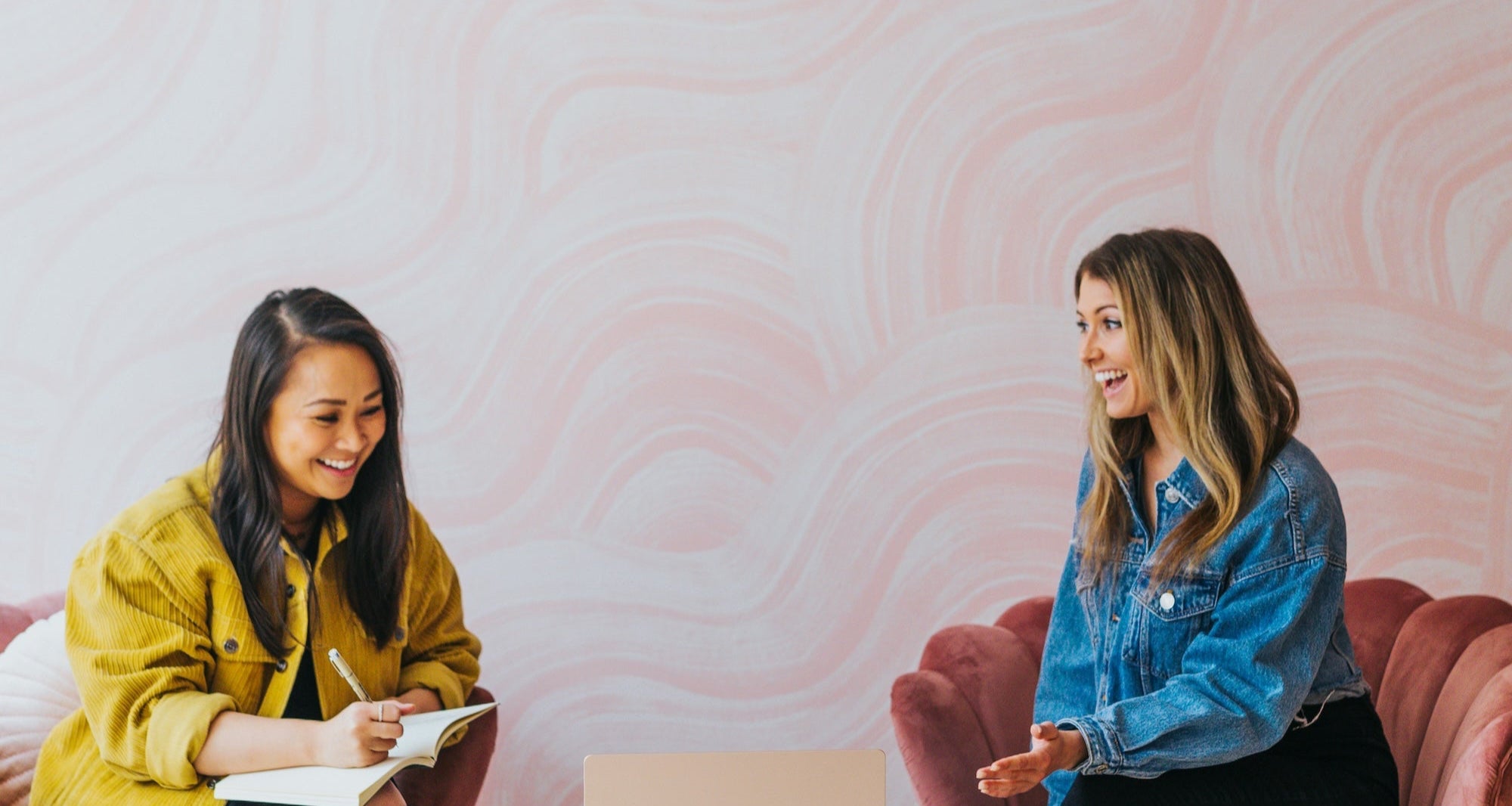 Boss gifting a custom gift box to a new employee.