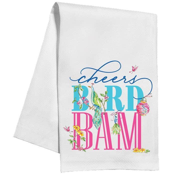 RosanneBeck Collections - Cheers Bird Bam Mahjong Icons Kitchen Towel