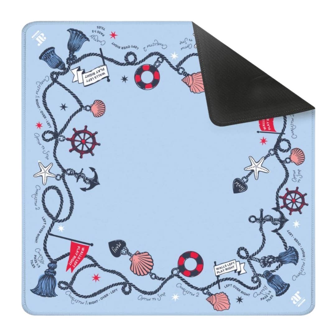 Anders Ruff Design Co. - Neoprene Coastal Charm Mahjong Mat – Beach Lake Nautical