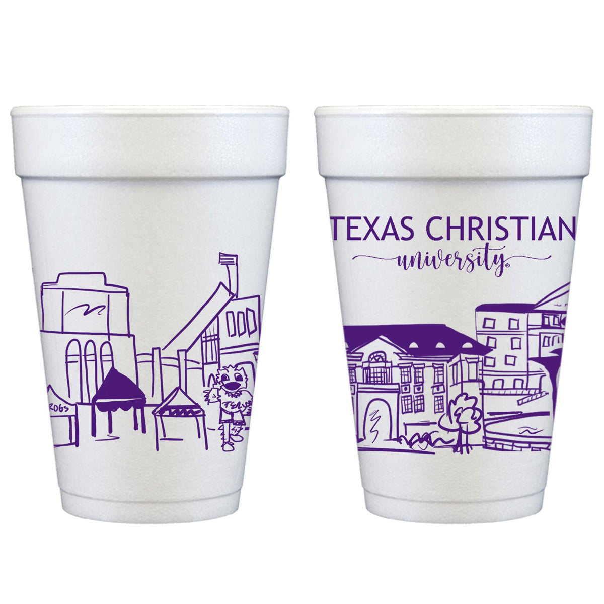 TCU Skyline Foam Cups