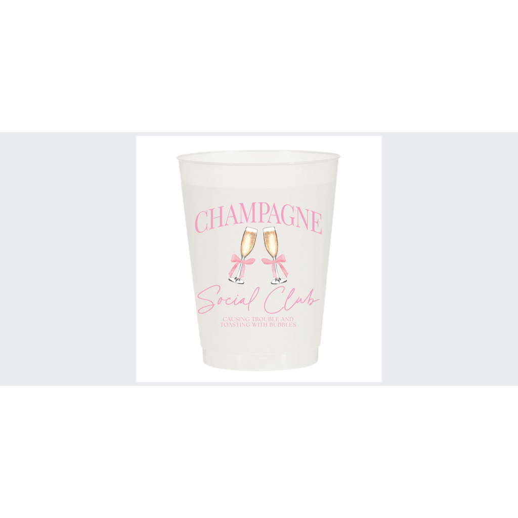 Champagne Social Club Frosted Cups : Pack of 6