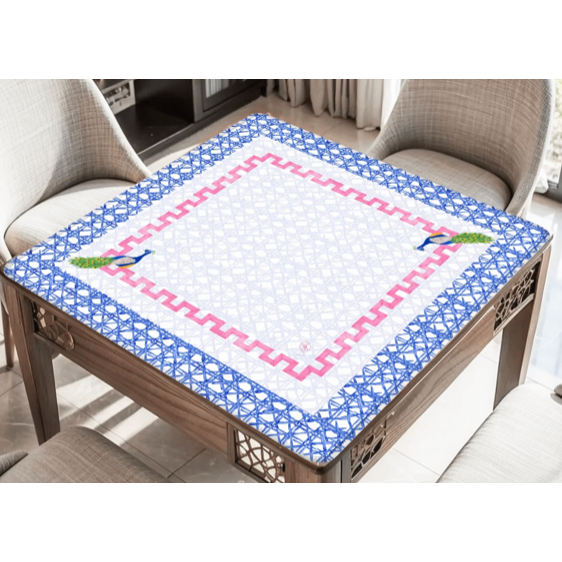 Magnolia Paperie - Watercolor Rattan Cane Mahjong Mat
