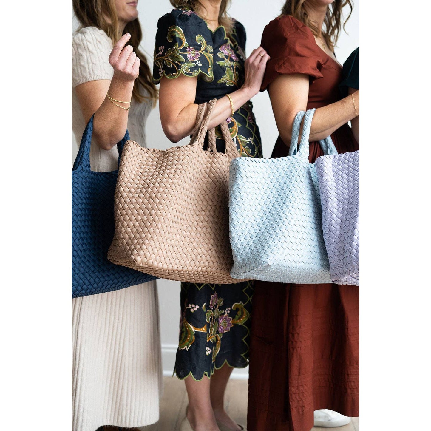 Peace Love Mahjong -  Woven Carryall with Matching Tile Pouch: Light Blue