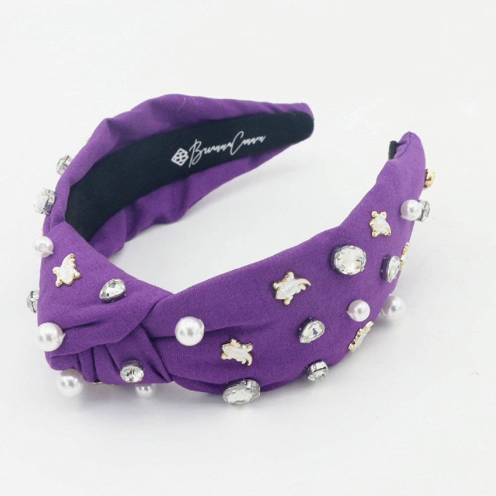 Purple TCU Logo Headband