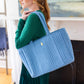 Simplified by Emily Ley - Quilted Tote Bag - French Blue