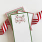 WH Hostess Social Stationery - In Stock 4.25x8.5 Merry and Bright List Notepad