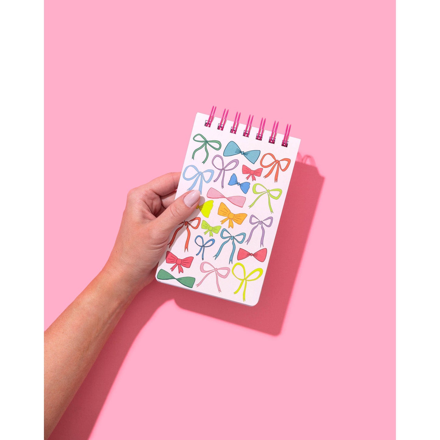Taylor Elliott Designs - Small Spiral Top Notebook - Colorful Bows - 200 Pages