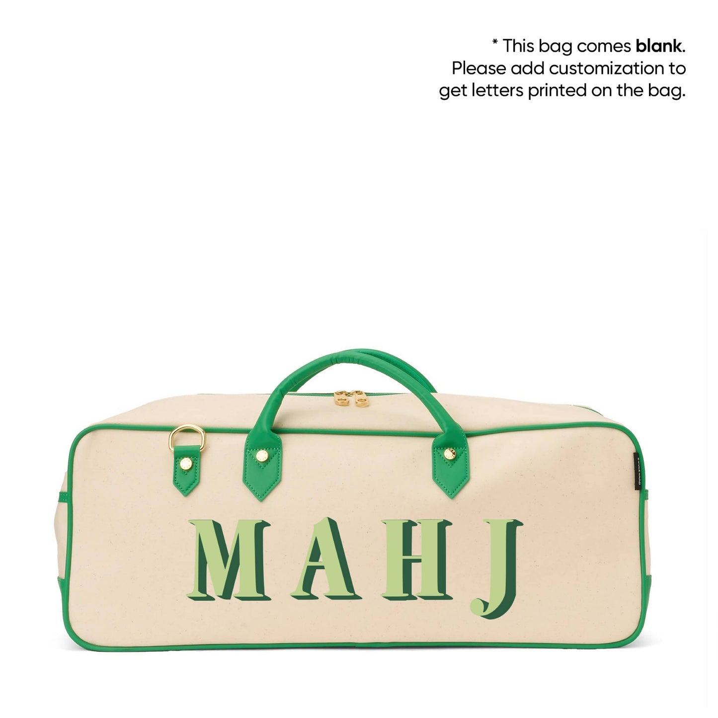 Boulevard - "Margo" Natural Mahjong Tote (Personalizable): Kiwi