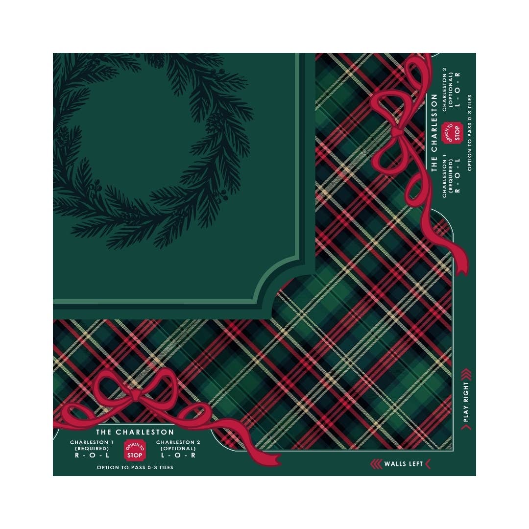 Anders Ruff Design Co. - NEOPRENE Evergreen & Tartan Mahjong Mat | Holiday Christmas