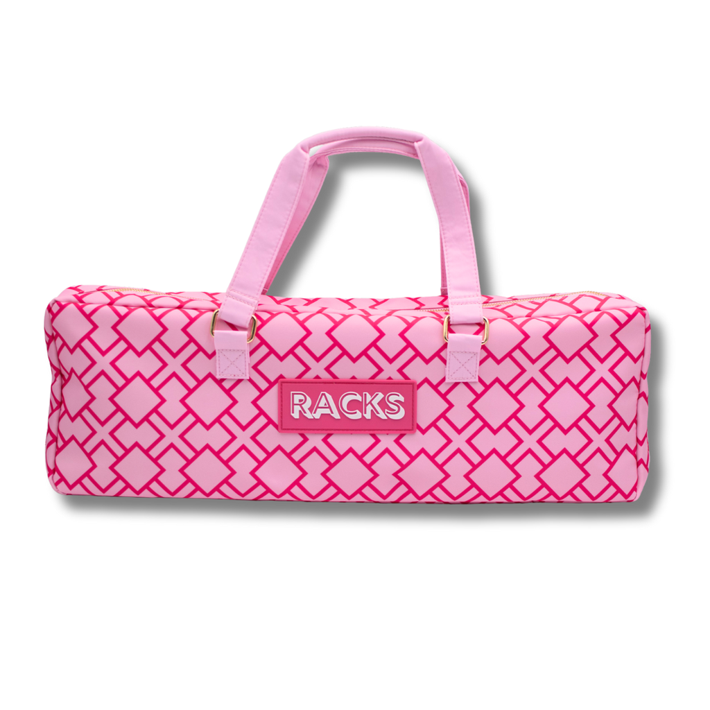 My Fair Mahjong - Mahjong Rack Bag  |  Fits 20" Racks + Folded Mat : Geometric- Pink Rack Bag