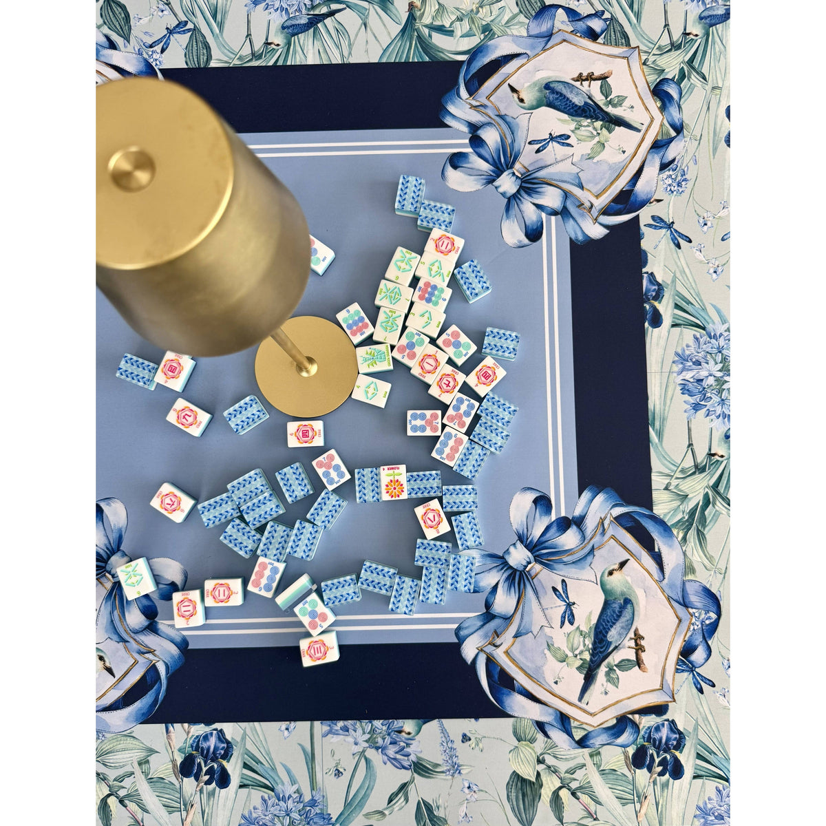 TAYLOR GRAY - Mahjong Mat Blue Bam Bird