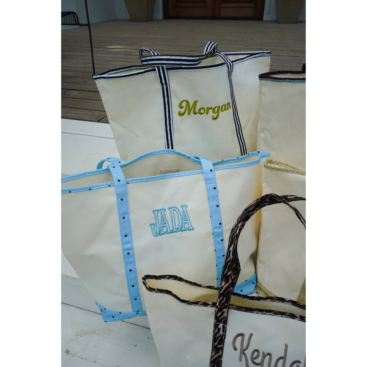 Standard Canvas Tote - Fall Collection | Customizable: Chocolate Stripes - KENZKUSTOMZ