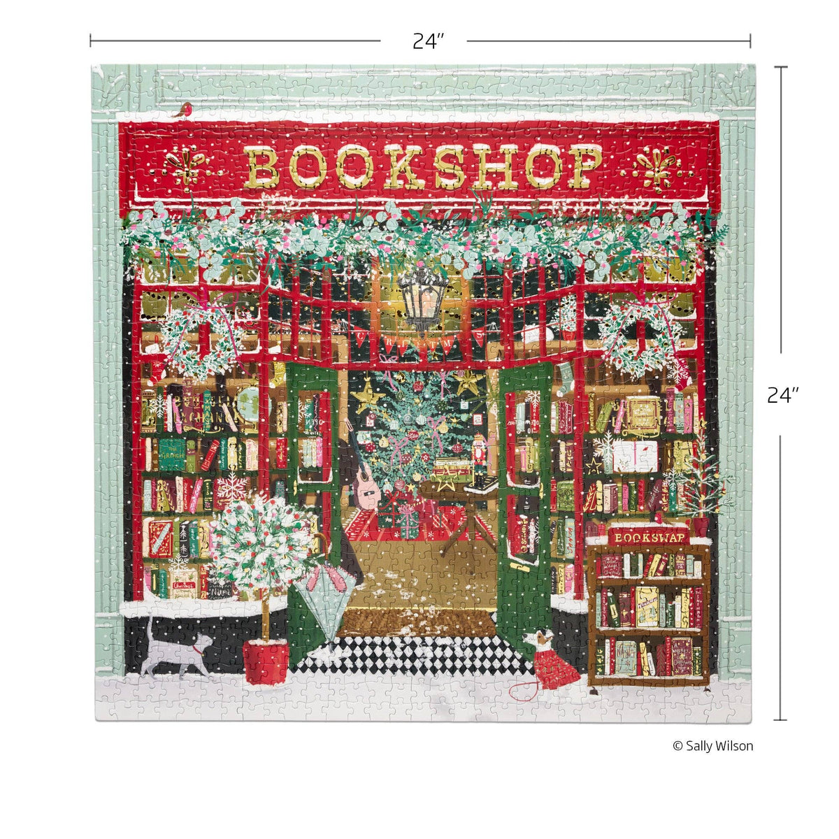 Festive Bookshop Gold Foil Puzzle