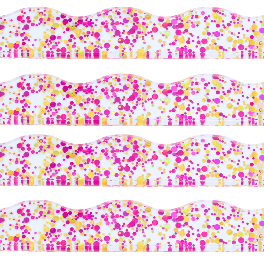 My Fair Mahjong - MAHJONG RACK PUSHERS - MAGNETIC  |  Premium Acrylic  |  Set of 4: Confetti-Wavy-Pink