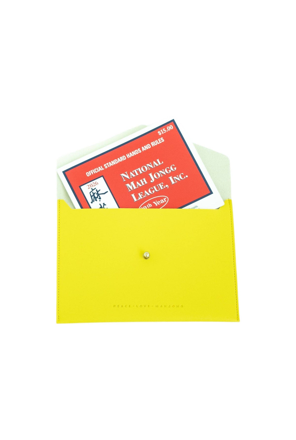 Peace Love Mahjong - Card Clutch: Hunter Green