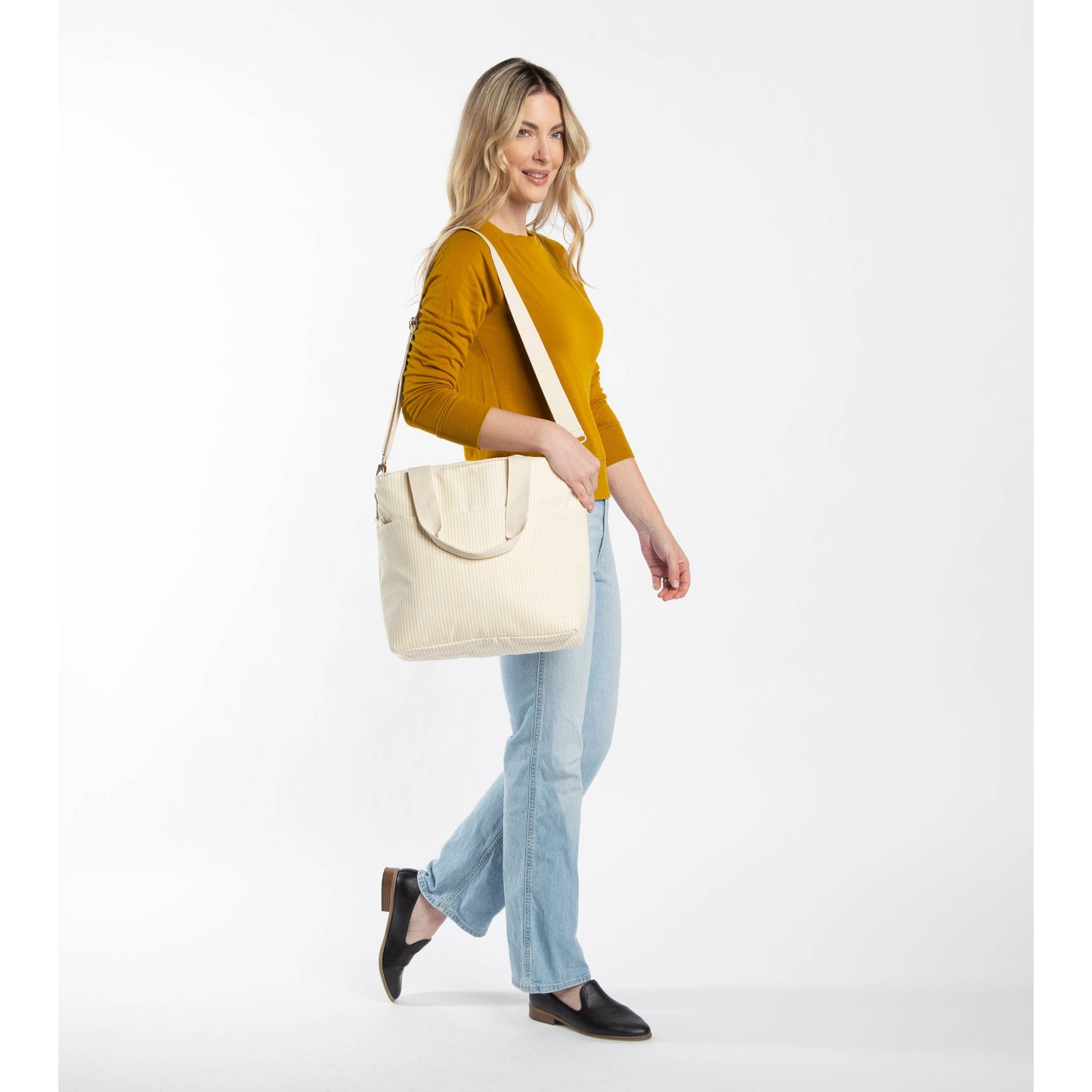 CB STATION - Stripes Cooler Tote: Gray