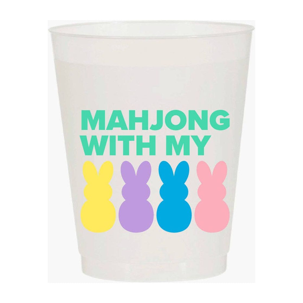 “MAHJONG WITH MY PEEPS” MAHJONG SHATTERPROOF CUPS