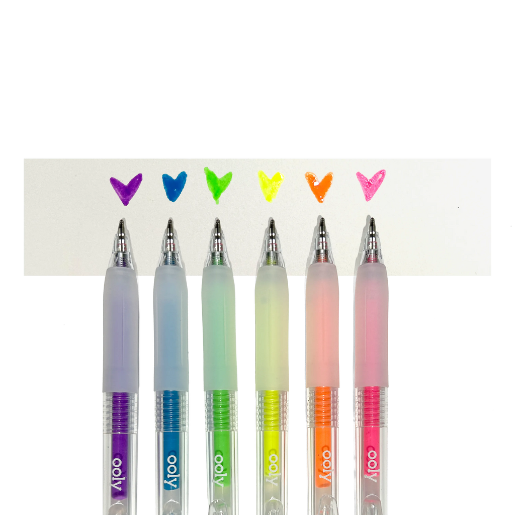 Jelly Gloss Neon Multi-Surface Deco Gel Pens - Set of 6