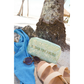KENZKUSTOMZ - Green Scallops Under the Palms Large Clear Coat Bag