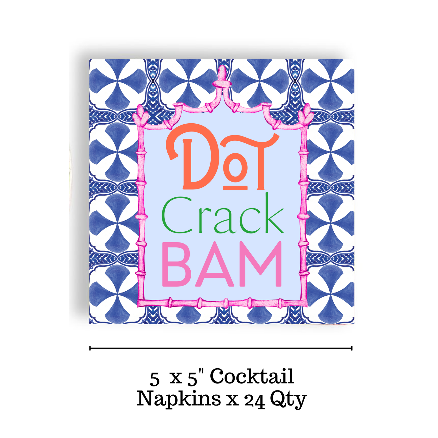 Fabuplates - Mahjong Blue Tile 24ct Cocktail Napkin Separates (3 ply)