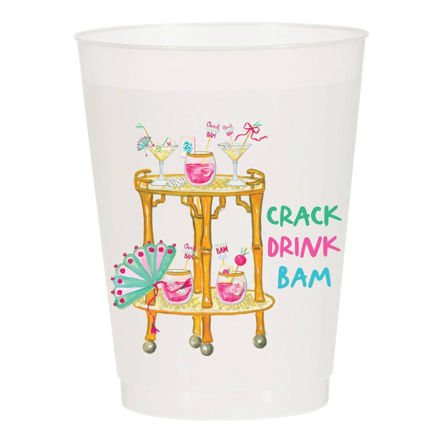 Crack Drink Bam Frosted Cups - Set of 6