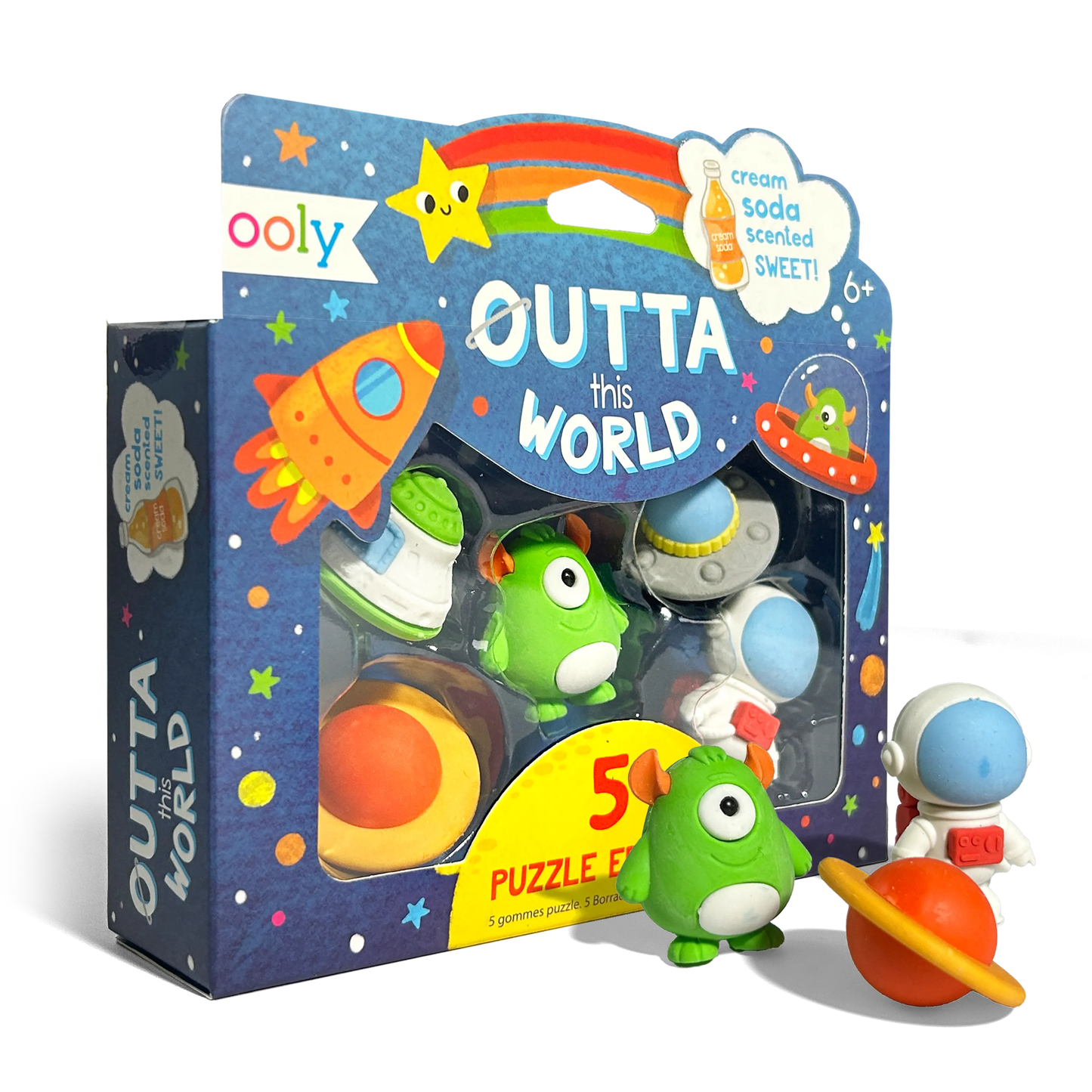 Outta This World-Scented Puzzle Eraser-Set of 5