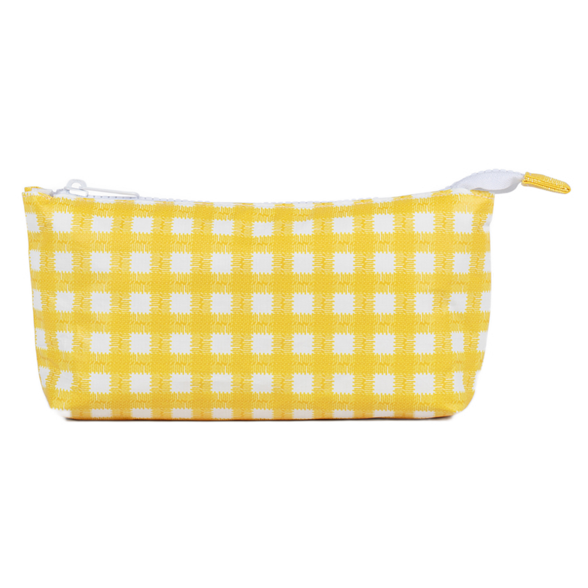 Small Tyvek® Zipper Pouch | Orange Plaid