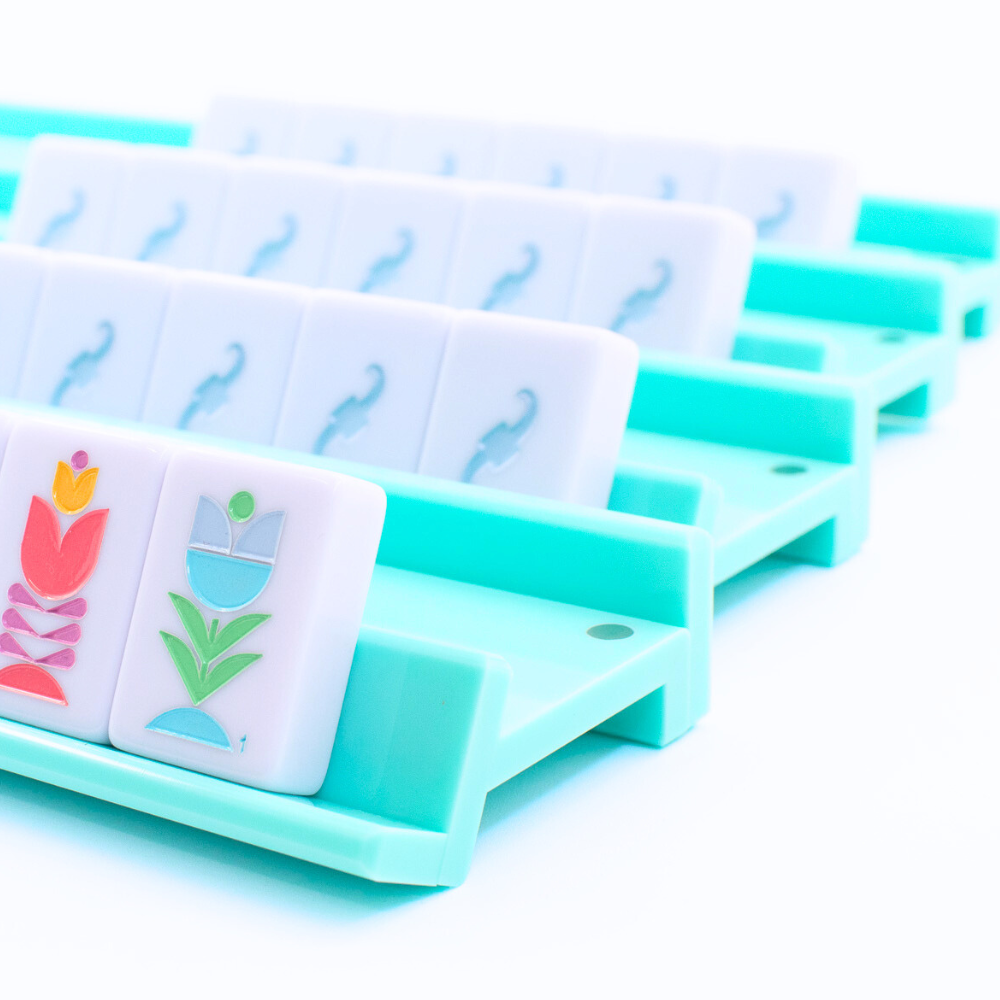 My Fair Mahjong - MAHJONG RACKS | Premium Acrylic | 4 Racks + 4 Pushers: Tortoiseshell