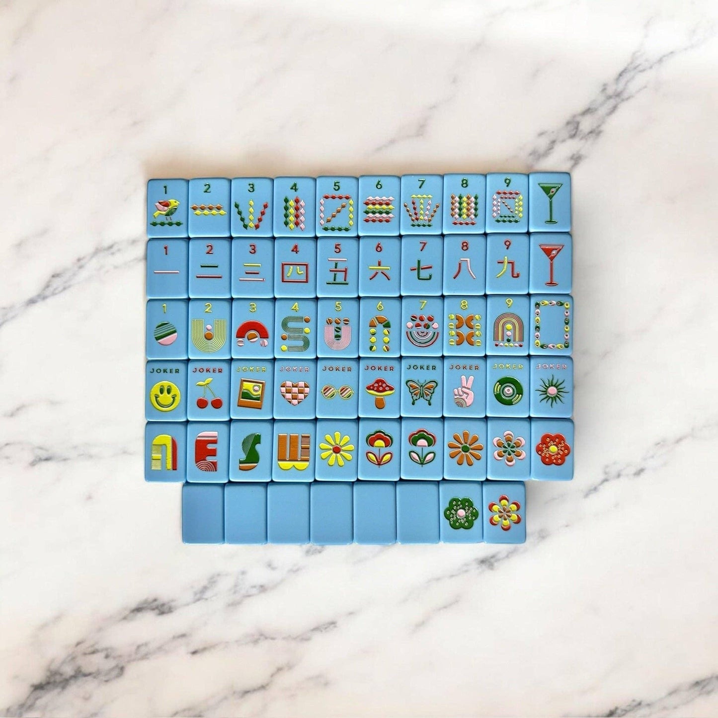 Peace Love Mahjong - Mod Tiles - French Blue: French Blue