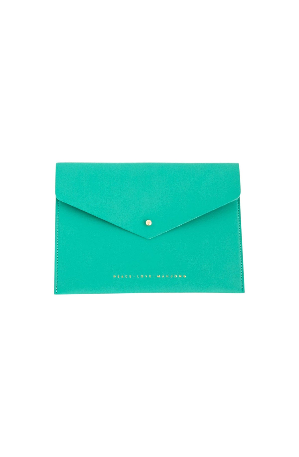Peace Love Mahjong - Card Clutch: Hunter Green