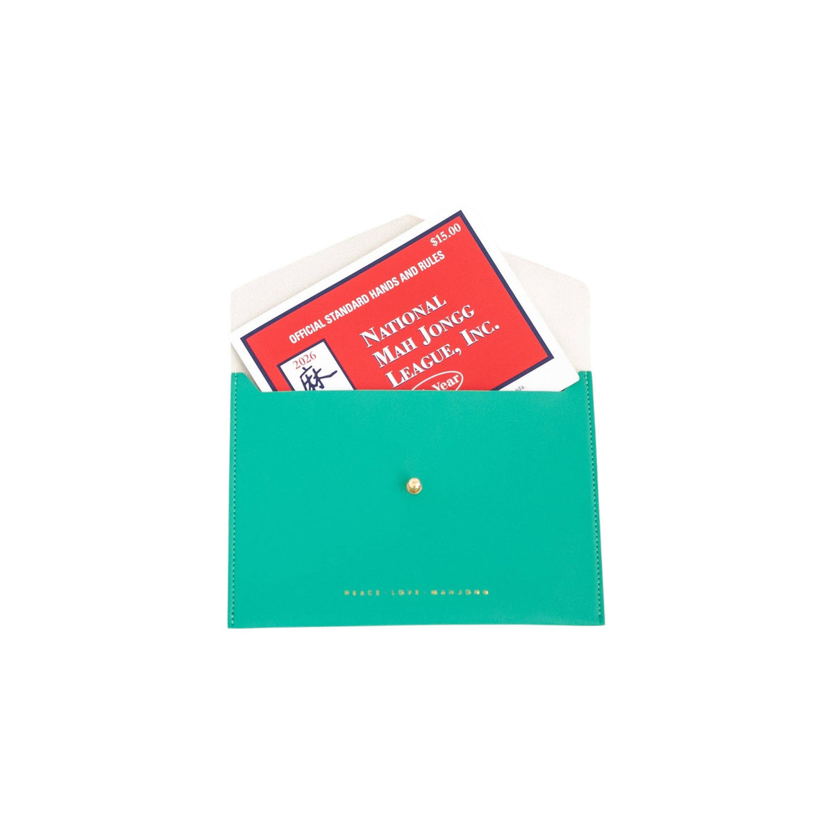 Peace Love Mahjong - Card Clutch: Metallic - Large Size