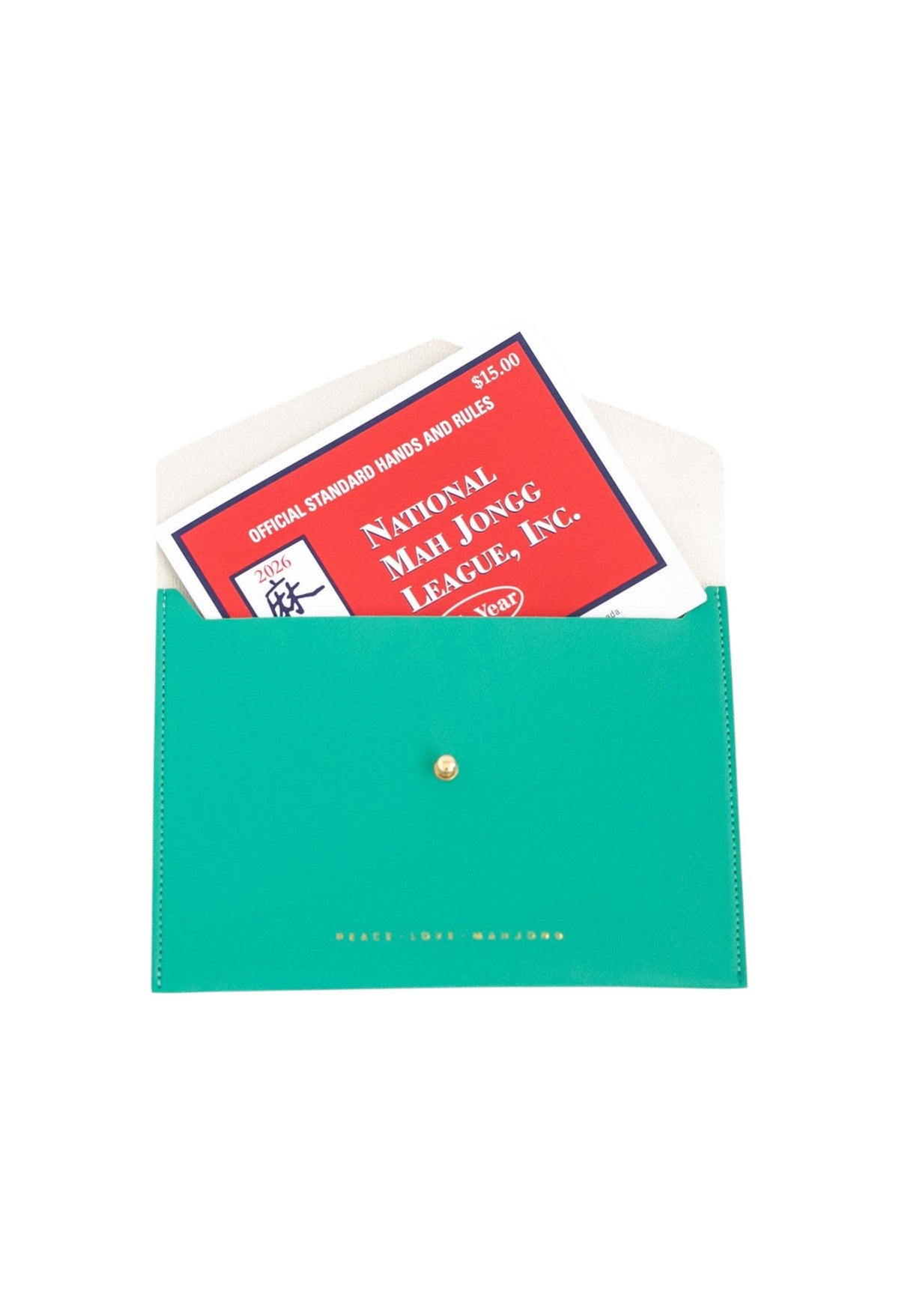Peace Love Mahjong - Card Clutch: Hunter Green