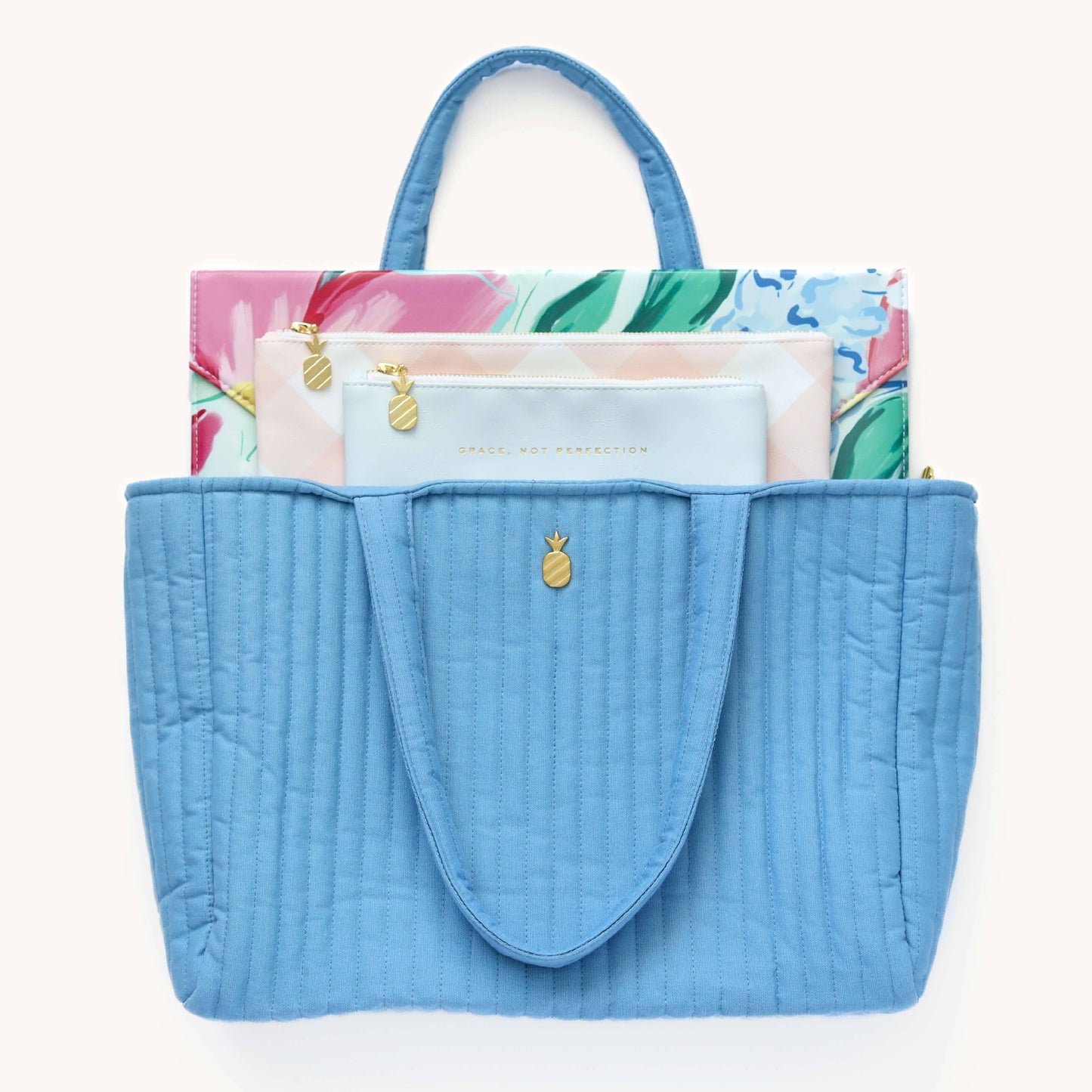 Simplified by Emily Ley - Quilted Tote Bag - French Blue