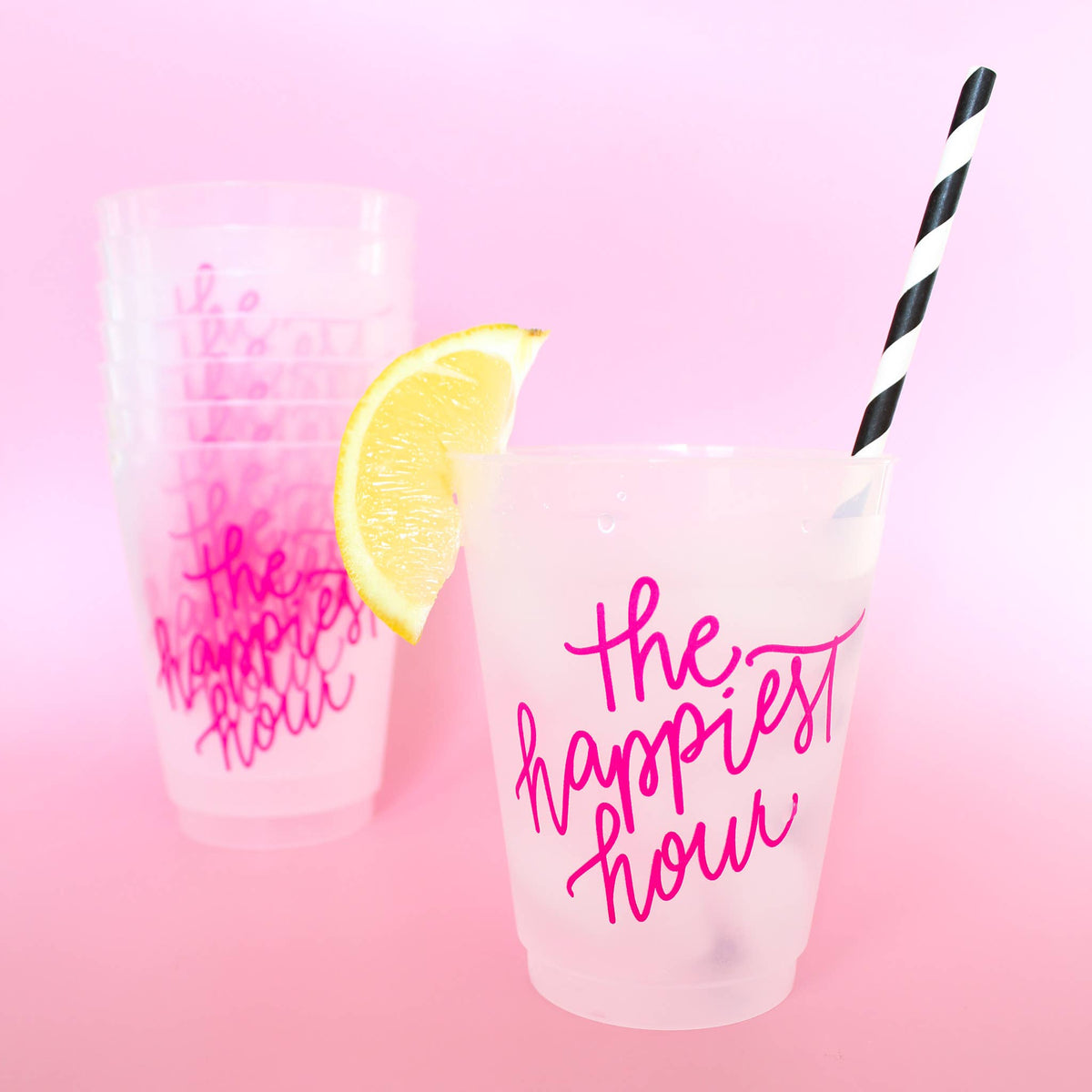 The Happiest Hour - Pink | Frosted Acrylic Cup
